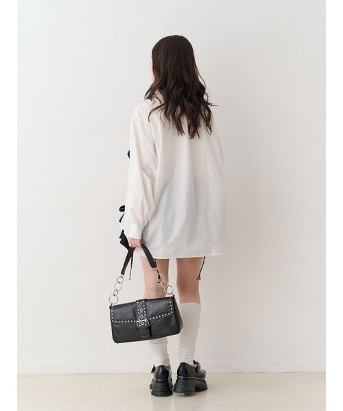 jouetie（ジュエティ）の「ギャザーリボンルーズシャツ チェック柄（シャツ/ブラウス・レディース・オフホワイト/レッド/ブラック・MEDIUM）」の13枚目の写真