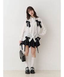 jouetie | ギャザーリボンルーズシャツ チェック柄(シャツ/ブラウス)