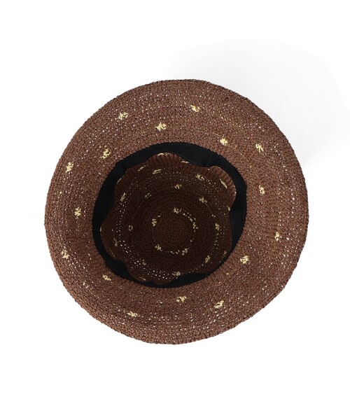 Ray BEAMS（レイビームス）の「ドット ペーパー ハット（ハット・レディース・オフホワイト/ダークブラウン・ONE SIZE）」の4枚目の写真