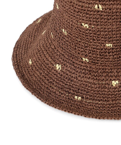Ray BEAMS（レイビームス）の「ドット ペーパー ハット（ハット・レディース・オフホワイト/ダークブラウン・ONE SIZE）」の6枚目の写真
