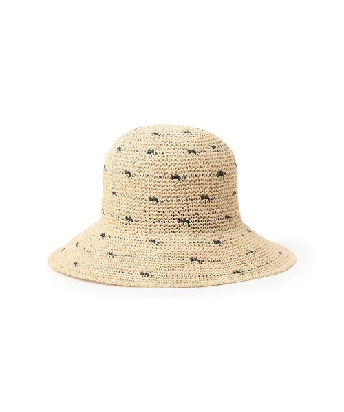 Ray BEAMS(レイビームス)の「ドット ペーパー ハット 日除け 紫外線対策 夏素材 レジャー 旅行 アウトドア 夏コーデ(ハット・レディース・オフホワイト/ダークブラウン・ONE SIZE)」の7枚目の写真