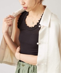 IENA LA BOUCLE（イエナラブークル）の「seamless basic./シームレスベーシック Flounce タンクトップ（タンクトップ）」