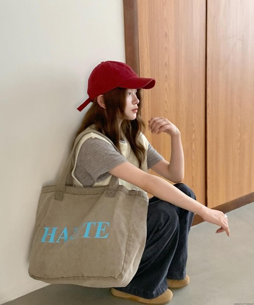 TONE SELECT GOODS（トーンセレクトグッズ）の「Liaa/大容量 ロゴ トートバッグ A18755（トートバッグ・レディース・ピンク/グレー・FREE）」の3枚目の写真