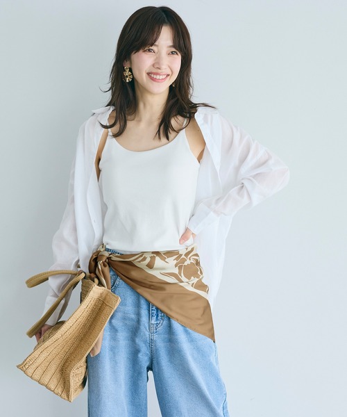 coca(coca)(コカ)の「フラワー大判スカーフ(バンダナ/スカーフ・レディース・ベージュ・ONE SIZE)」の6枚目の写真