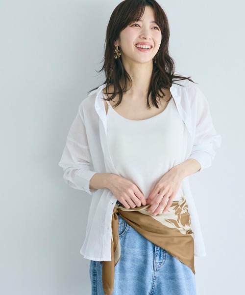 coca(coca)(コカ)の「フラワー大判スカーフ(バンダナ/スカーフ・レディース・ベージュ・ONE SIZE)」の7枚目の写真