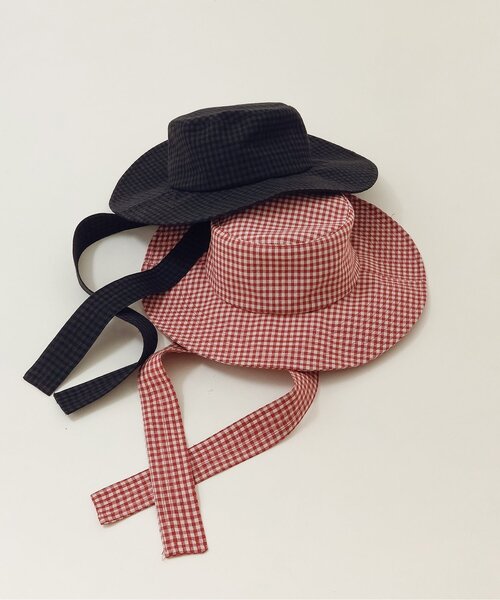 BREEZE（ブリーズ）の「【リンク】ギンガムチェックハット（ハット・キッズ・ブラック/レッド・56/52/50/54）」の5枚目の写真