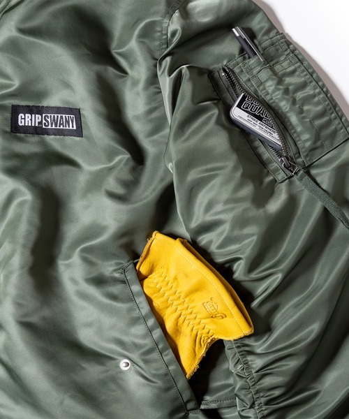 GRIP SWANY(グリップスワニー)の「【GSMJ-057】 WATER REPELLENT FLIGHT JACKET(MA-1・メンズ・オリーブ/カーキ/ブラック・S/XL/L/XXL)」の8枚目の写真