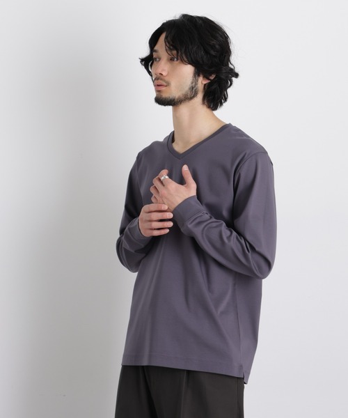 グレー Vネック シャツ 長袖　新品未使用 セール】アンチスメルVネックTシャツ 長袖（Tシャツ/カットソー