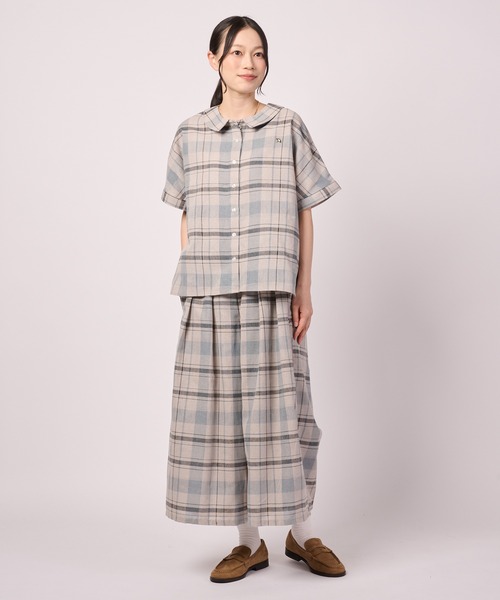 Arnold Palmer(アーノルドパーマー)の「ビックチェック フレアパンツ(その他パンツ・レディース・ネイビー/ブラック系2/ブラック系1/サックスブルー・M/L/S)」の9枚目の写真