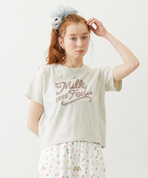 MILKFED.(ミルクフェド)の「CREAM LOGO COMPACT S/S TEE(Tシャツ/カットソー・レディース・ブラック/オートミール/ネイビー・S/M)」の3枚目の写真