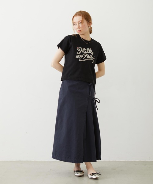 MILKFED.(ミルクフェド)の「CREAM LOGO COMPACT S/S TEE(Tシャツ/カットソー・レディース・ブラック/オートミール/ネイビー・S/M)」の4枚目の写真