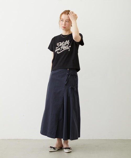 MILKFED.(ミルクフェド)の「CREAM LOGO COMPACT S/S TEE(Tシャツ/カットソー・レディース・ブラック/オートミール/ネイビー・S/M)」の5枚目の写真