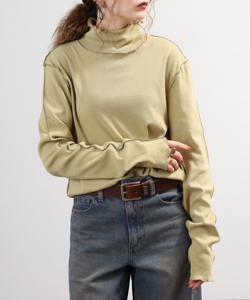 SO(エスオー)の「ハイネック長袖Tシャツ(Tシャツ/カットソー・レディース・スミクロ/ベージュ系その他・F)」の8枚目の写真