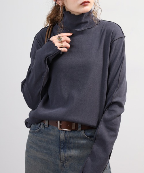 SO(エスオー)の「ハイネック長袖Tシャツ(Tシャツ/カットソー・レディース・スミクロ/ベージュ系その他・F)」の3枚目の写真