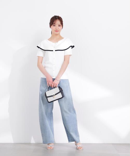 PROPORTION BODY DRESSING(プロポーションボディドレッシング)の「トリムラインケープニットトップス / 1216170405(ニット/セーター・レディース・ホワイト/ベージュ/ネイビー・SMALL/MEDIUM)」の12枚目の写真