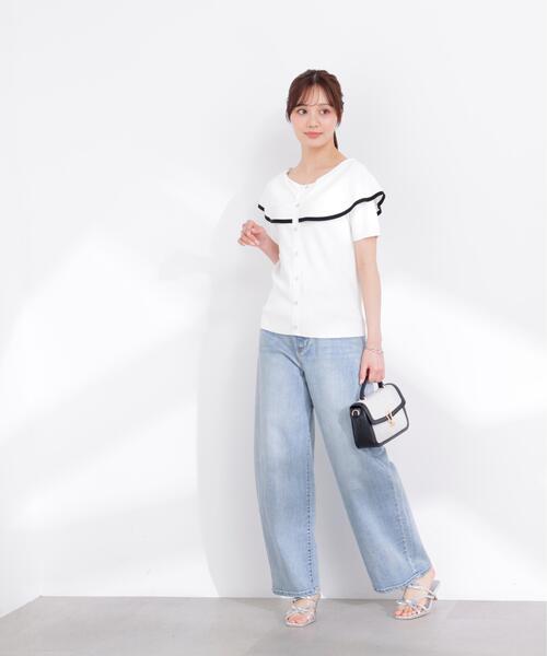 PROPORTION BODY DRESSING(プロポーションボディドレッシング)の「トリムラインケープニットトップス / 1216170405(ニット/セーター・レディース・ホワイト/ベージュ/ネイビー・SMALL/MEDIUM)」の13枚目の写真