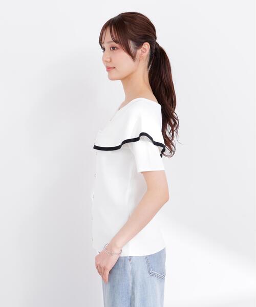 PROPORTION BODY DRESSING(プロポーションボディドレッシング)の「トリムラインケープニットトップス / 1216170405(ニット/セーター・レディース・ホワイト/ベージュ/ネイビー・SMALL/MEDIUM)」の6枚目の写真