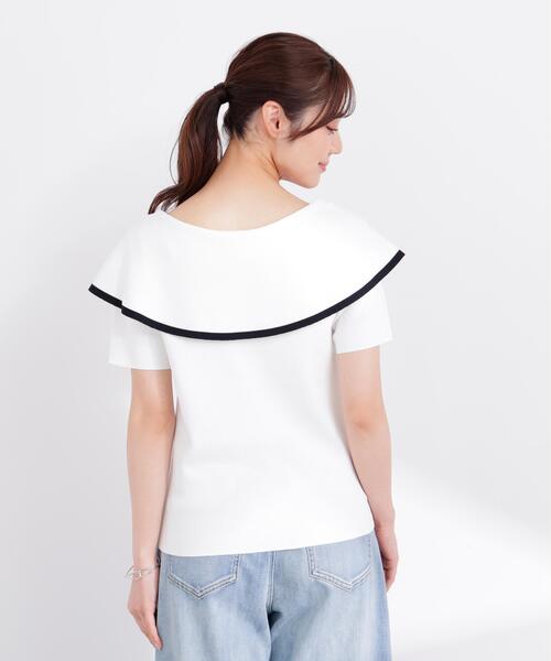 PROPORTION BODY DRESSING(プロポーションボディドレッシング)の「トリムラインケープニットトップス / 1216170405(ニット/セーター・レディース・ホワイト/ベージュ/ネイビー・SMALL/MEDIUM)」の7枚目の写真