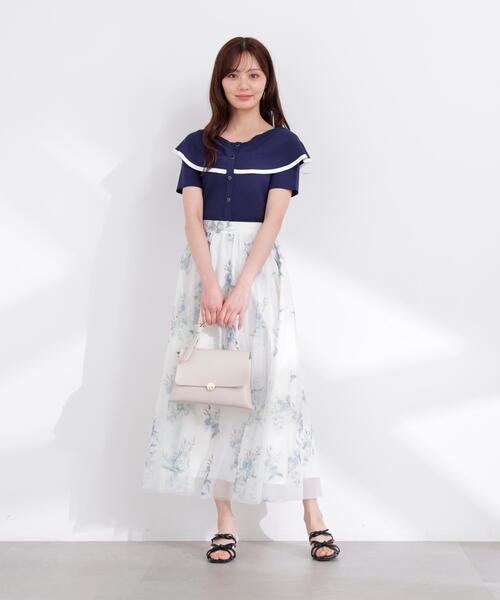 PROPORTION BODY DRESSING(プロポーションボディドレッシング)の「トリムラインケープニットトップス / 1216170405(ニット/セーター・レディース・ホワイト/ベージュ/ネイビー・SMALL/MEDIUM)」の22枚目の写真