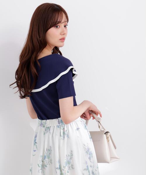PROPORTION BODY DRESSING(プロポーションボディドレッシング)の「トリムラインケープニットトップス / 1216170405(ニット/セーター・レディース・ホワイト/ベージュ/ネイビー・SMALL/MEDIUM)」の20枚目の写真