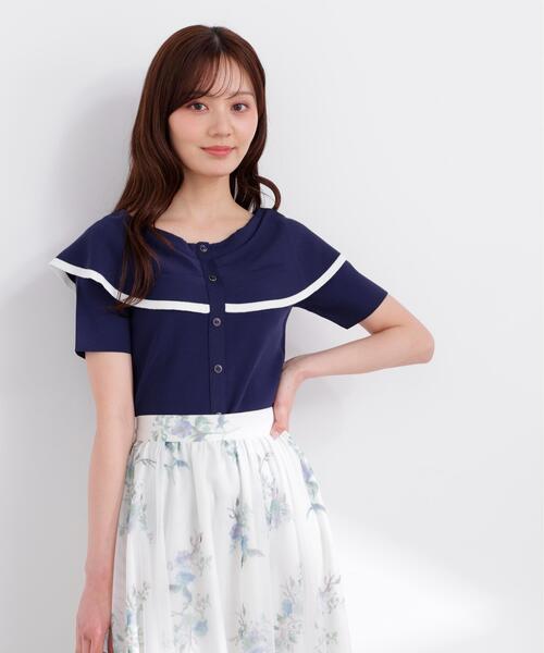 PROPORTION BODY DRESSING(プロポーションボディドレッシング)の「トリムラインケープニットトップス / 1216170405(ニット/セーター・レディース・ホワイト/ベージュ/ネイビー・SMALL/MEDIUM)」の19枚目の写真