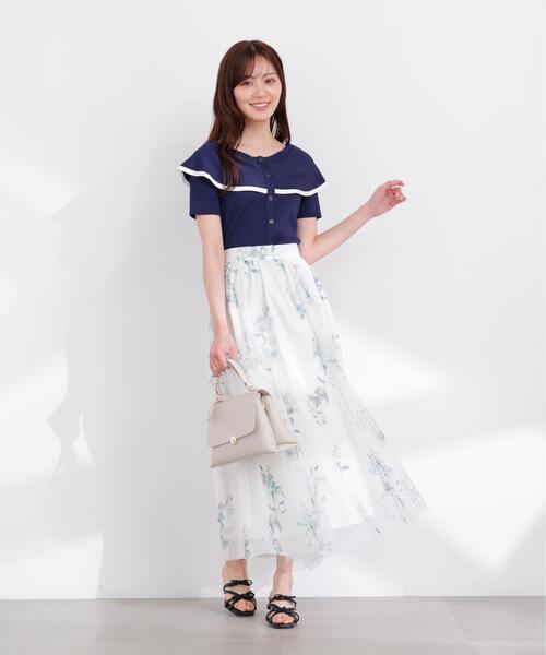 PROPORTION BODY DRESSING(プロポーションボディドレッシング)の「トリムラインケープニットトップス / 1216170405(ニット/セーター・レディース・ホワイト/ベージュ/ネイビー・SMALL/MEDIUM)」の18枚目の写真