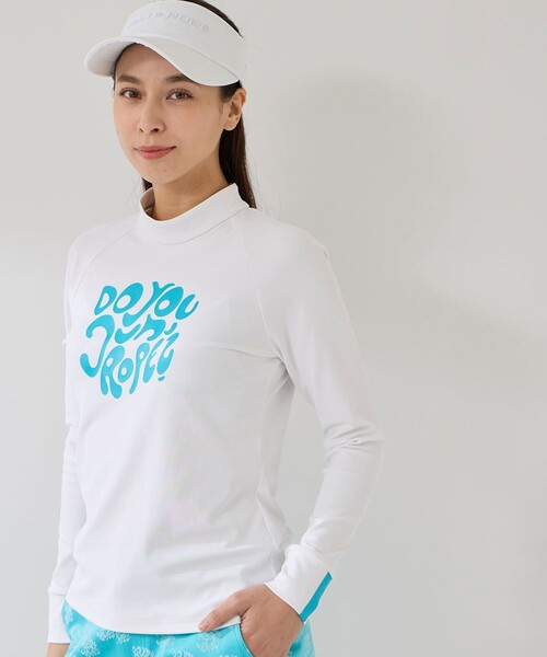 JUN&ROPE'（ジュンアンドロペ）の「グラフィックプリント長袖モックプルオーバー/UV・吸水（Tシャツ/カットソー・レディース・ネイビー/ホワイト/ホワイト系その他2・M/L/S）」の4枚目の写真