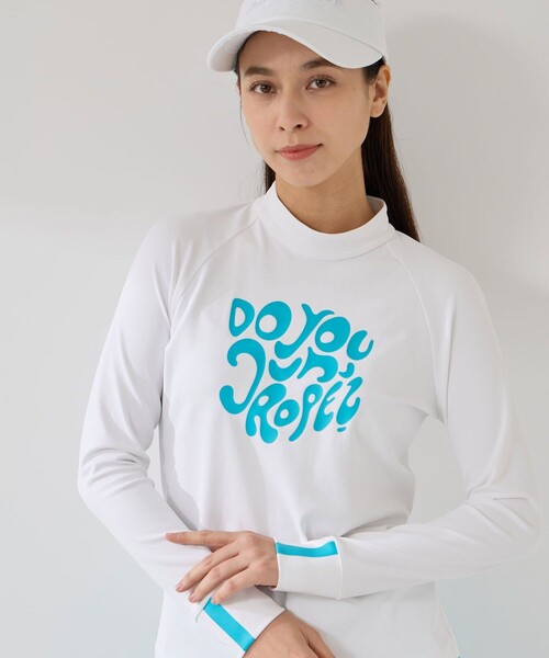 JUN&ROPE'（ジュンアンドロペ）の「グラフィックプリント長袖モックプルオーバー/UV・吸水（Tシャツ/カットソー・レディース・ネイビー/ホワイト/ホワイト系その他2・M/L/S）」の5枚目の写真
