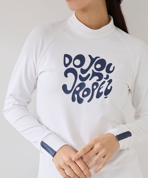 JUN&ROPE'（ジュンアンドロペ）の「グラフィックプリント長袖モックプルオーバー/UV・吸水（Tシャツ/カットソー・レディース・ネイビー/ホワイト/ホワイト系その他2・M/L/S）」の10枚目の写真