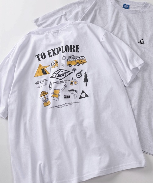GERRY（ジェリー）の「【70】【GERRY/ジェリー】ワンポイントロゴ バックプリント クルーネックTシャツ（Tシャツ/カットソー・レディース・ブラック系1/ブラック系3/ライトグレー系/ライトグレー系2/ブルー系3/ホワイト系/ホワイト系1/ホワイト系2/ブラック系/ブルー系/ブルー系1/ライトグレー系3/ブルー系2/ホワイト系3/ブラック系2/ライトグレー系1・M/L/XL）」の3枚目の写真