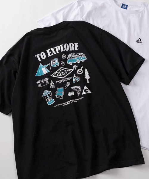 GERRY（ジェリー）の「【70】【GERRY/ジェリー】ワンポイントロゴ バックプリント クルーネックTシャツ（Tシャツ/カットソー・レディース・ブラック系1/ブラック系3/ライトグレー系/ライトグレー系2/ブルー系3/ホワイト系/ホワイト系1/ホワイト系2/ブラック系/ブルー系/ブルー系1/ライトグレー系3/ブルー系2/ホワイト系3/ブラック系2/ライトグレー系1・M/L/XL）」の7枚目の写真