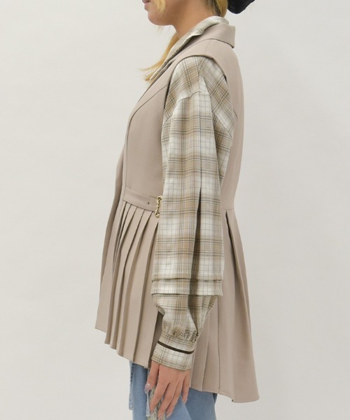 axes femme（アクシーズファム）の「サイドプリーツベスト（ベスト・レディース・ブラック/ベージュ・FREE）」の9枚目の写真