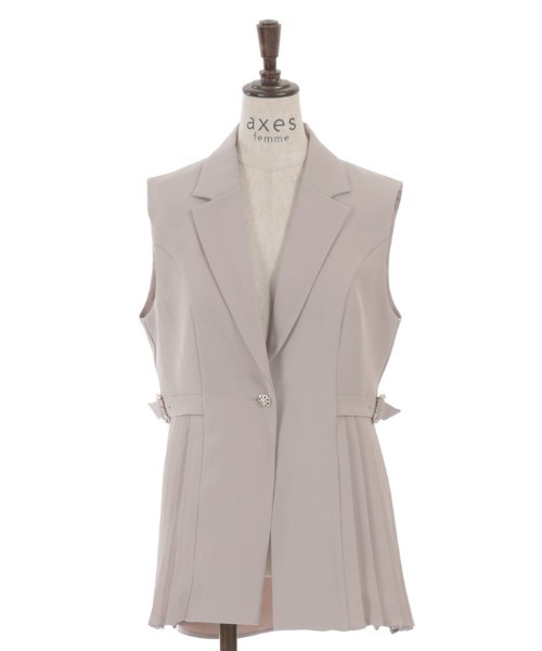 axes femme（アクシーズファム）の「サイドプリーツベスト（ベスト・レディース・ブラック/ベージュ・FREE）」の12枚目の写真