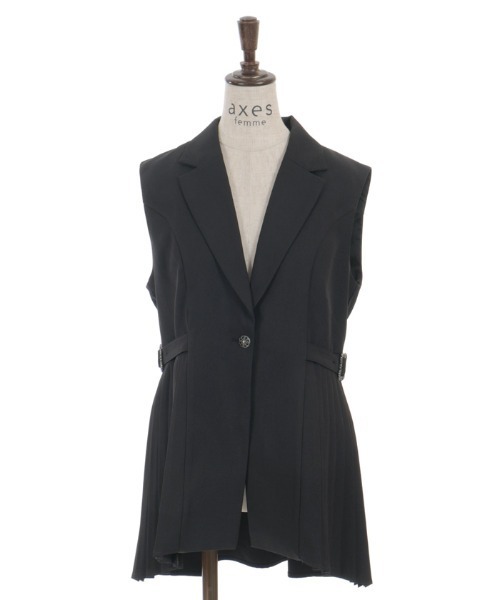 axes femme（アクシーズファム）の「サイドプリーツベスト（ベスト・レディース・ブラック/ベージュ・FREE）」の21枚目の写真