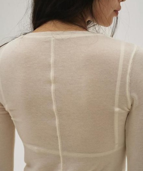 TODAYFUL(トゥデイフル)の「【TODAYFUL/トゥデイフル】Henleyneck Soft Tops/ヘンリーソフトトップス(Tシャツ/カットソー・レディース・キナリ/ダークグレー/ベージュ/グレー・FREE)」の6枚目の写真