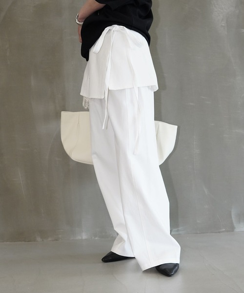 chuclla(チュクラ)の「ラップレイヤードワイドパンツ chw26s162(その他パンツ・レディース・ライトグレー/ブラック/ホワイト・S/M/L)」の18枚目の写真