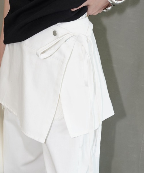 chuclla(チュクラ)の「ラップレイヤードワイドパンツ chw26s162(その他パンツ・レディース・ライトグレー/ブラック/ホワイト・S/M/L)」の20枚目の写真