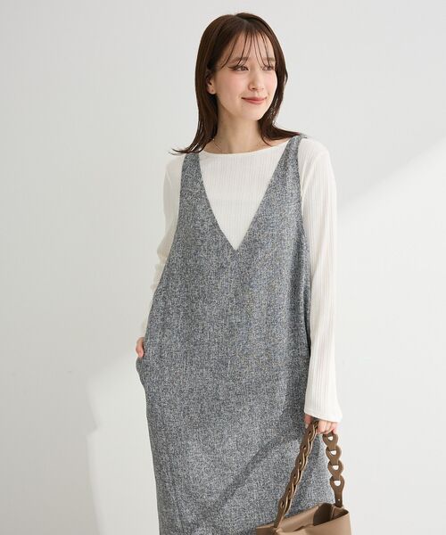 Green Parks(グリーンパークス)の「チェーンリブカットプルオーバー(Tシャツ/カットソー・レディース・チャコールグレー/オフホワイト/ブラック・FREE)」の12枚目の写真