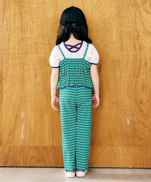 apres les cours（アプレレクール）の「【WEB限定】マルチボーダーレギンス（その他パンツ・キッズ・ピンク/グリーン/ブラウン・130/120/110/100/90/80）」の21枚目の写真