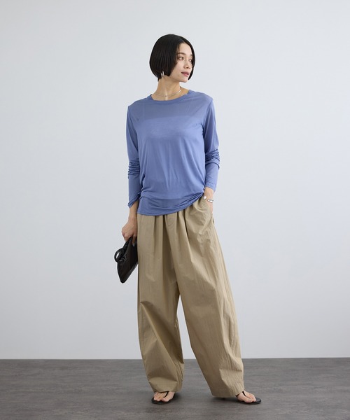 SALON adam et rope'（サロン アダム エ ロペ）の「ウォーターリペレントイージーカービーパンツ / 撥水加工（その他パンツ・レディース・チャコールグレー/ベージュ・S/M）」の11枚目の写真