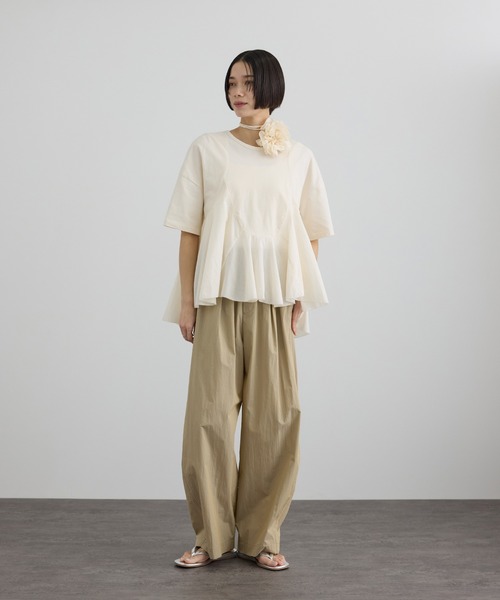 SALON adam et rope'（サロン アダム エ ロペ）の「ウォーターリペレントイージーカービーパンツ / 撥水加工（その他パンツ・レディース・チャコールグレー/ベージュ・S/M）」の3枚目の写真