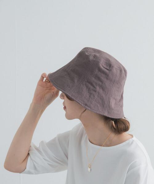 URBAN RESEARCH DOORS(アーバンリサーチドアーズ)の「コットンリネンパネルハット(ハット・レディース・ナチュラル/チャコールグレー・ONE)」の2枚目の写真