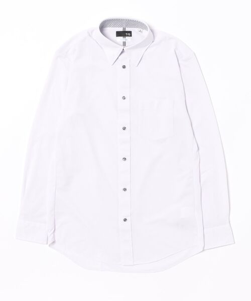 TAKA-Q（タカキュー）の「ワイシャツ メンズ ストレッチ 接触冷感 速乾 ノンアイロン アイスカプセル 衿裏ループ 長袖 ビジネス ドレス NEWスタンダードフィット（ビジネスシャツ・メンズ・パープル・首回り43cm-裄丈86cm/首回り45cm-裄丈86cm/首回り37cm-裄丈80cm/首回り39cm-裄丈80cm/首回り39cm-裄丈84cm/首回り41cm-裄丈82cm/首回り41cm-裄丈86cm/首回り43cm-裄丈82cm）」の2枚目の写真