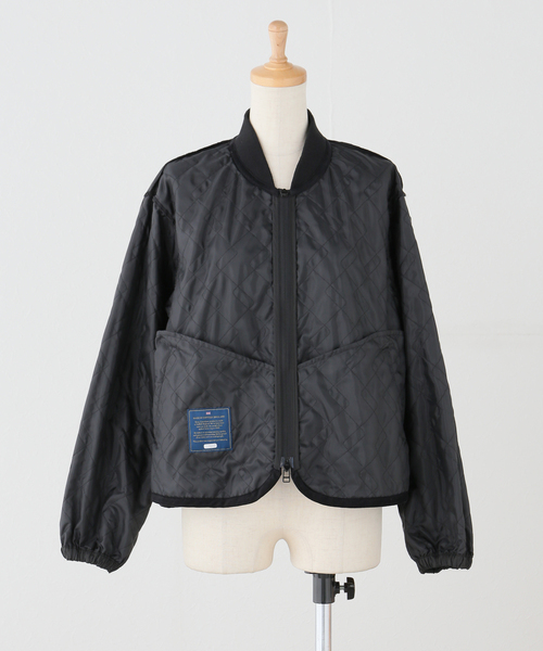 Spick & Span（スピックアンドスパン）の「《一部店舗+WEB限定》LAVENHAM / ラベンハム UNWADDED BOMBER JACKET（その他アウター・レディース・ホワイト系その他/ブラック・MEDIUM）」の7枚目の写真