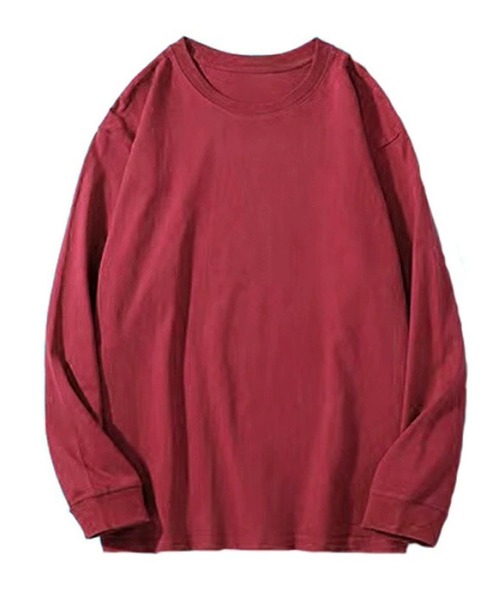 DAY CLOSET（デイ クローゼット）の「【ゆったりオーバーサイズ】長袖 ラウンドネックドロップショルダー ロング Tシャツ（Tシャツ/カットソー・レディース・レッド/ホワイト/グレー・L/XL/M）」の8枚目の写真