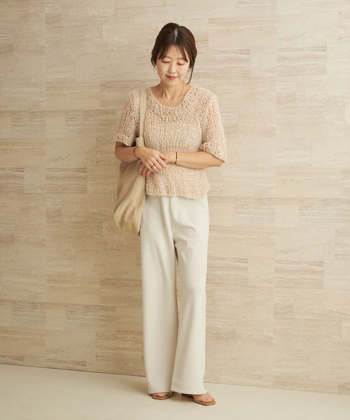 plage（プラージュ）の「《一部カラーWEB限定追加》Bias Relax パンツ 10（その他パンツ・レディース・オートミール/ホワイト/ブラック・38/36/34）」の8枚目の写真