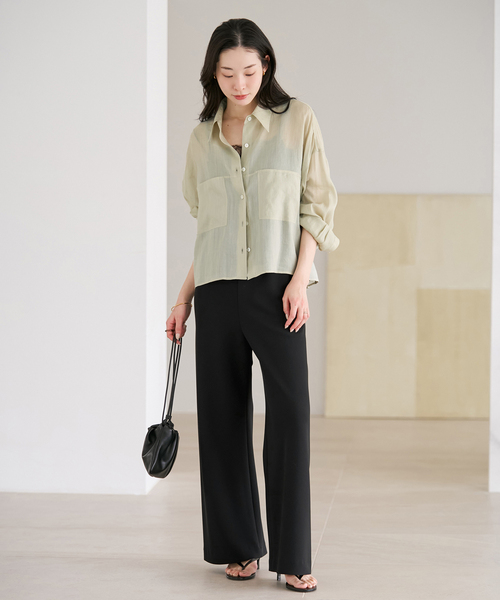 plage（プラージュ）の「《一部カラーWEB限定追加》Bias Relax パンツ 10（その他パンツ・レディース・オートミール/ホワイト/ブラック・38/36/34）」の9枚目の写真