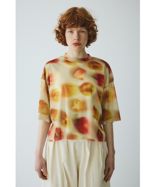 HeRIN.CYE(ヘリンドットサイ)の「Paprika pattern tops パプリカパターントップス(Tシャツ/カットソー・レディース・ブルー系その他3/イエロー系その他・FREE)」の1枚目の写真