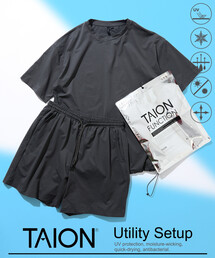 TAION（タイオン）の「限定展開 TAION/タイオン TAION×FREAK'S STORE 別注 ユーティリティ セットアップ/Tシャツ/ショーツ/UVカット/吸水速乾/抗菌/ストレッチ（Tシャツ/カットソー）」