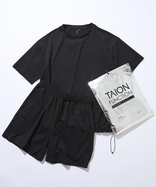 TAION(タイオン)の「限定展開 TAION×FREAK'S STORE タイオン 別注 ユーティリティ セットアップ 夏 Tシャツ ショーツ UVカット 吸水速乾 抗菌 ストレッチ(Tシャツ/カットソー・メンズ・チャコールグレー/ブラック/ホワイト・SMALL/MEDIUM/LARGE/X-LARGE)」の1枚目の写真